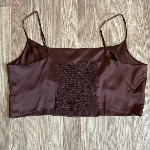 REFORMATION Isra Silk Brown 2 Piece Set Women's Plus Size 18 - Picture 4 of 12